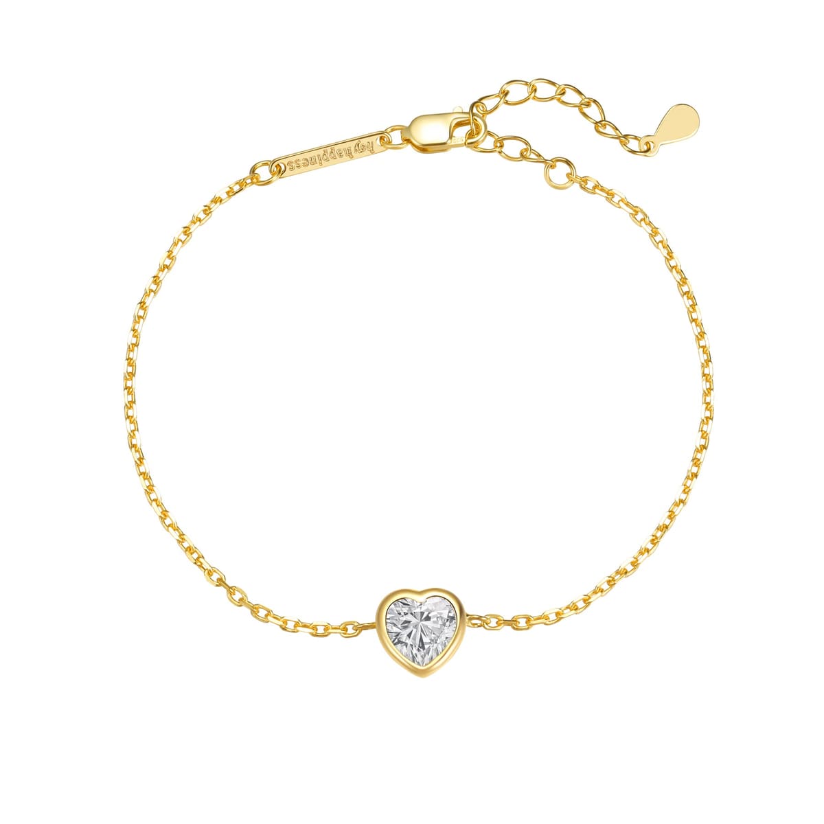 Sparkling Heart Bracelet Sterling Silver