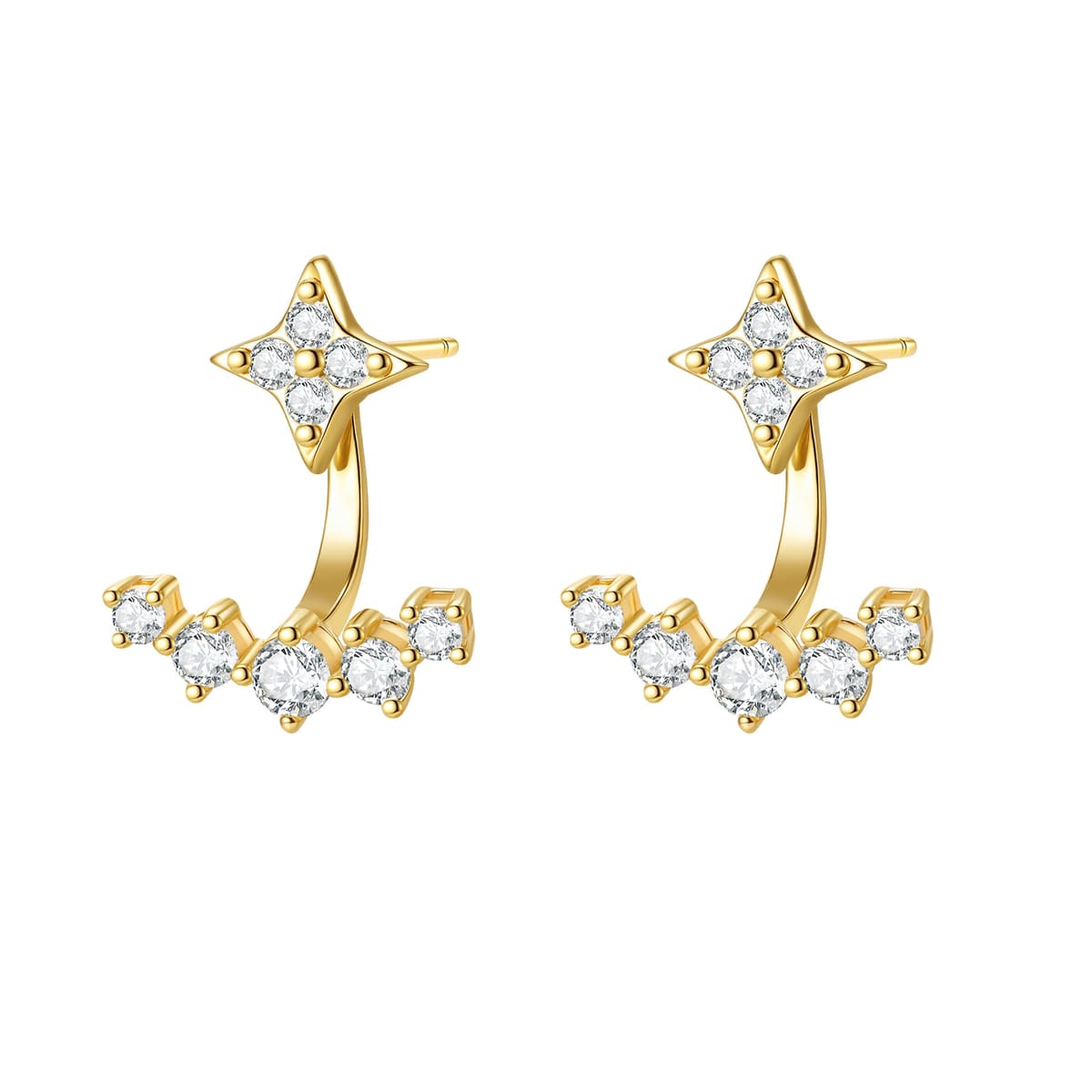 Star Jacket Stud Earrings Sterling Silver