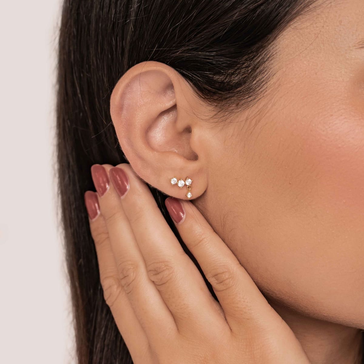 Starlit Drop Chain Earrings Sterling Silver