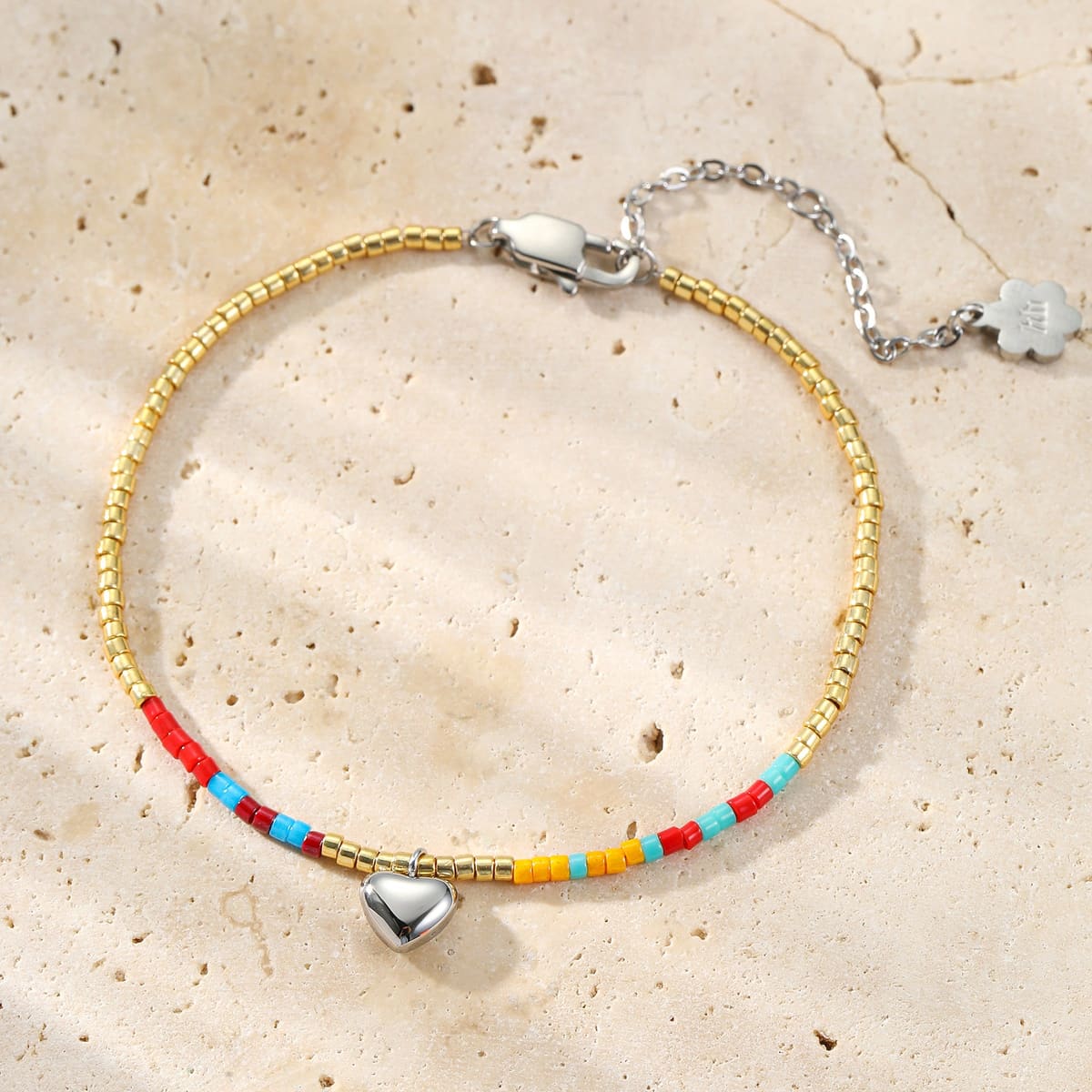 Summer Bead Heart Bracelet Waterproof