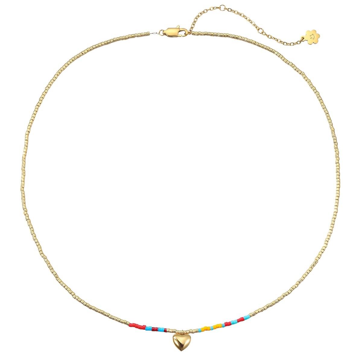 Summer Bead Heart Necklace Waterproof