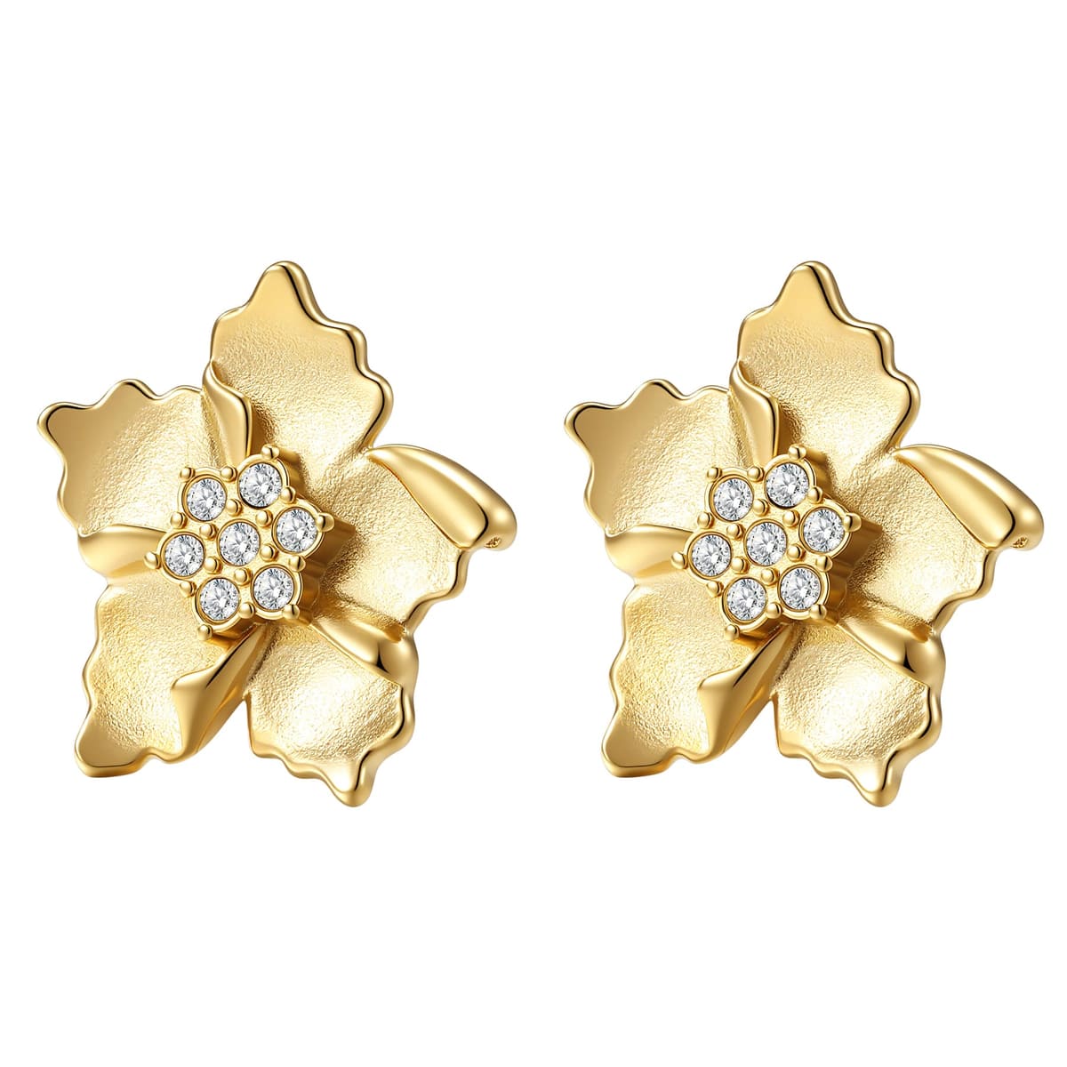 Sunburst Flower Stud Earrings Waterproof