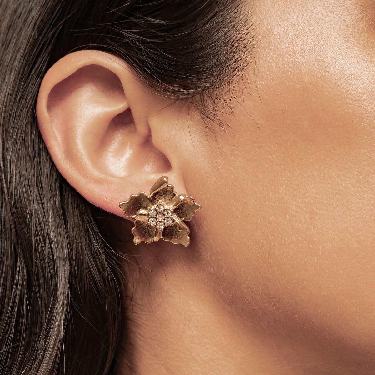 Sunburst Flower Stud Earrings Waterproof