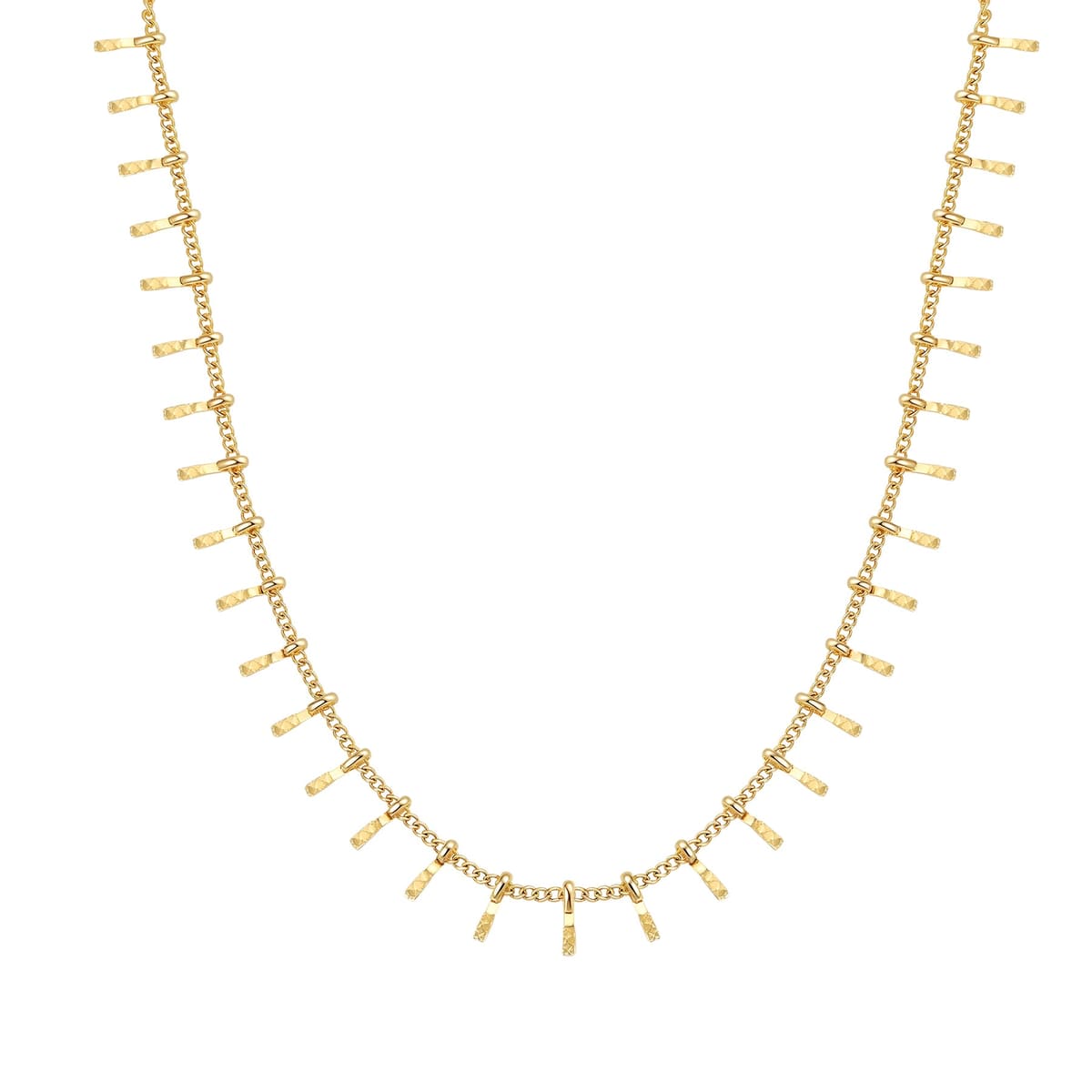 Textured Bar Drop Necklace Waterproof