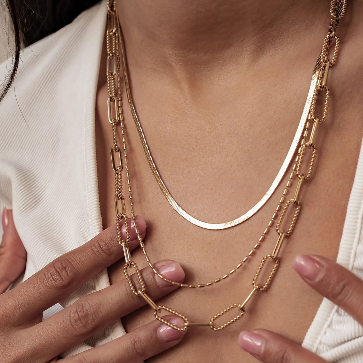 Timeless Triple Layer Chain Necklace Waterproof