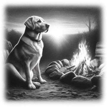 "Hunting Lab - Campfire Companion" - ASScoozie Design on FrostBuddy Universal Buddy | A Sweet Sip