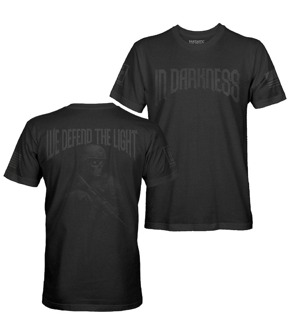In Darkness We Defend The Light Men's Stealth Patriotic T-Shirt