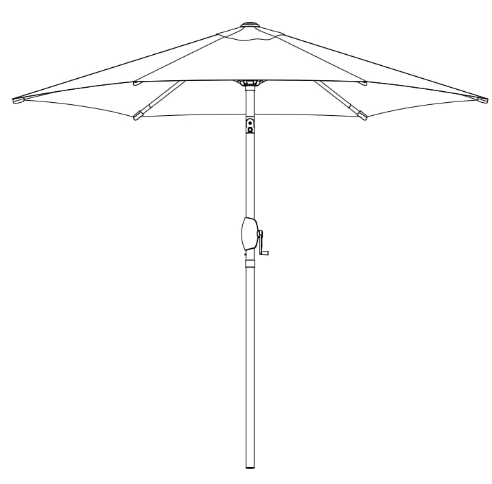 infox 9ft Khaki Patio Umbrella with Push Button Tilt and Crank Part-umbrella rib