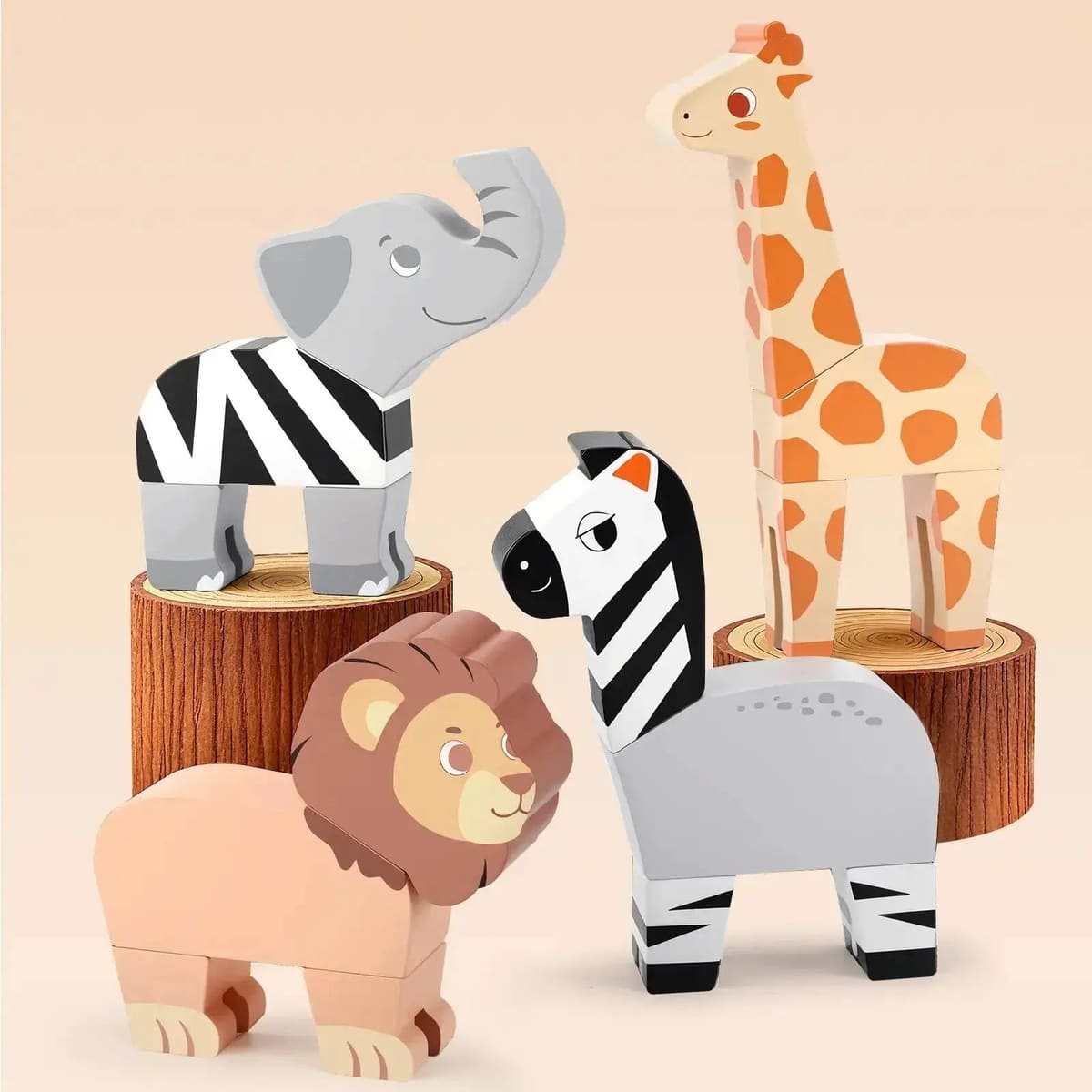 16PCS Magnetic Mix & Match Jungle Animals for Ages 1-5