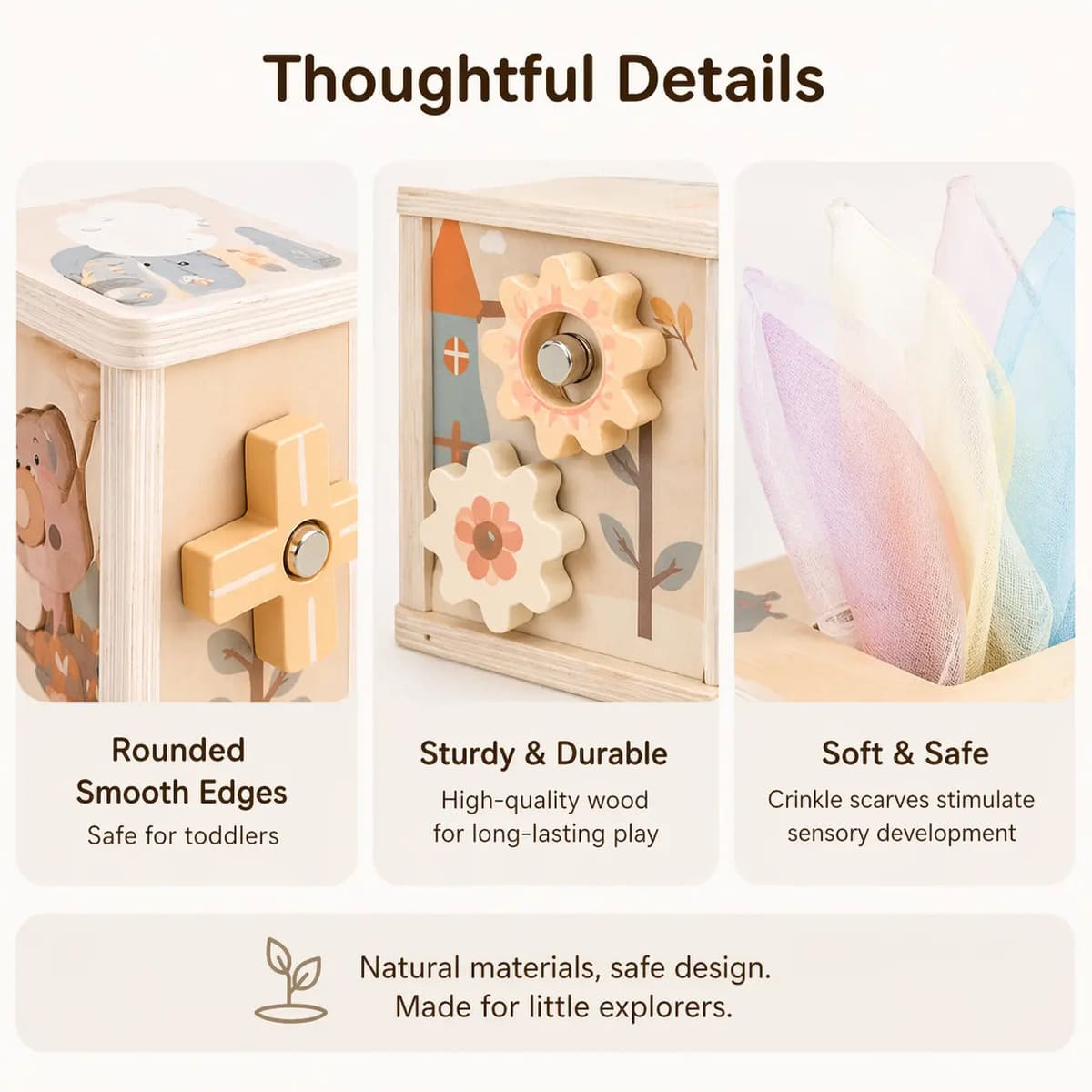 Activity Cube Montessori Tissue Box for 8M - 3 Year Olds