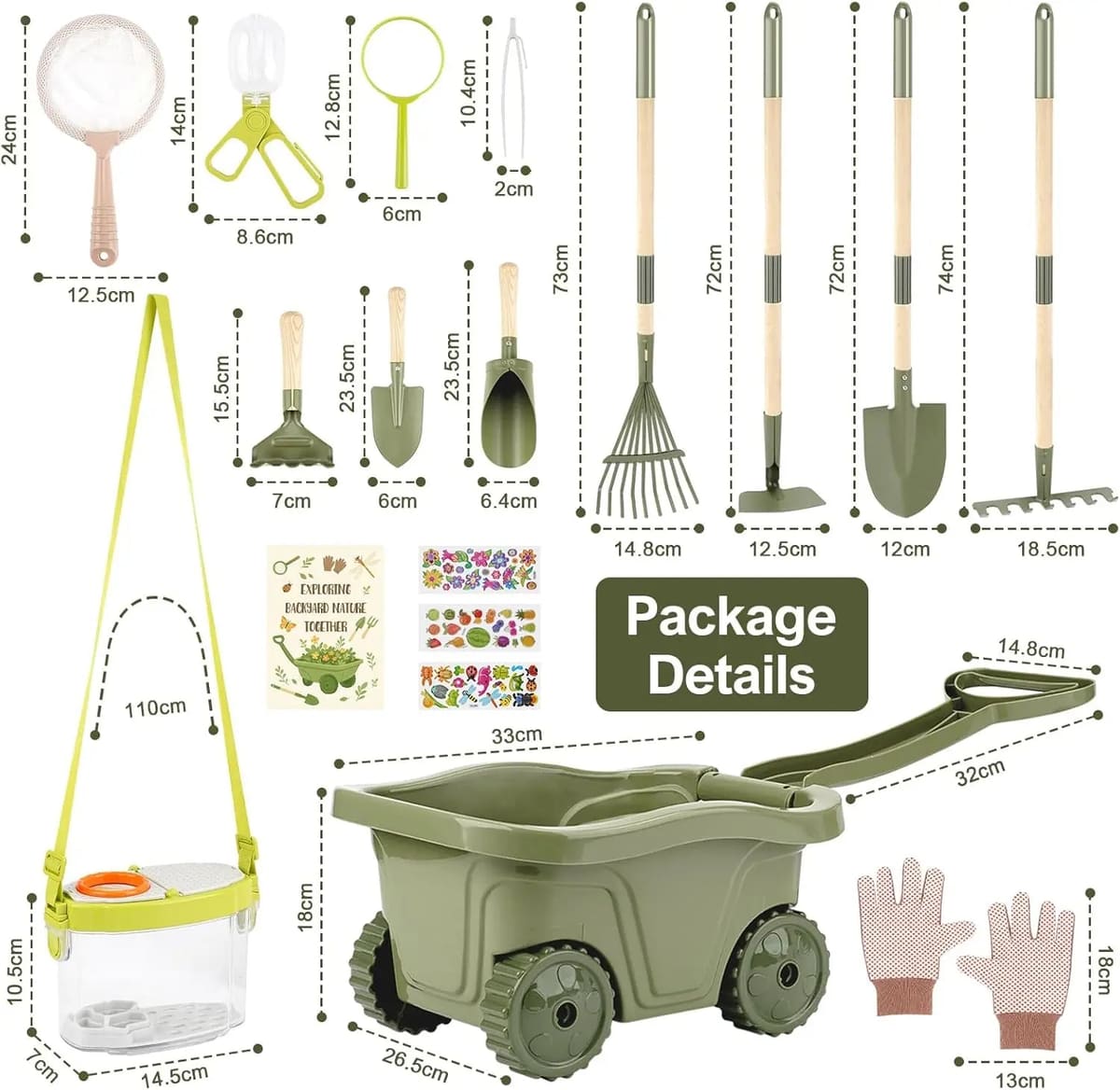 Kids Gardening & Bug Catcher Kit Wooden Planting Toys