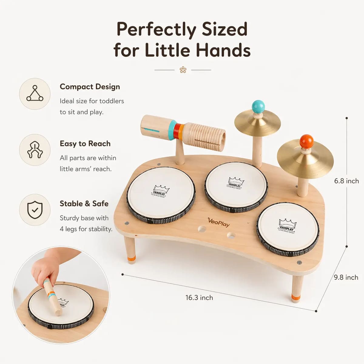 Little Beat Makers - Wooden Music Table & Drum Set