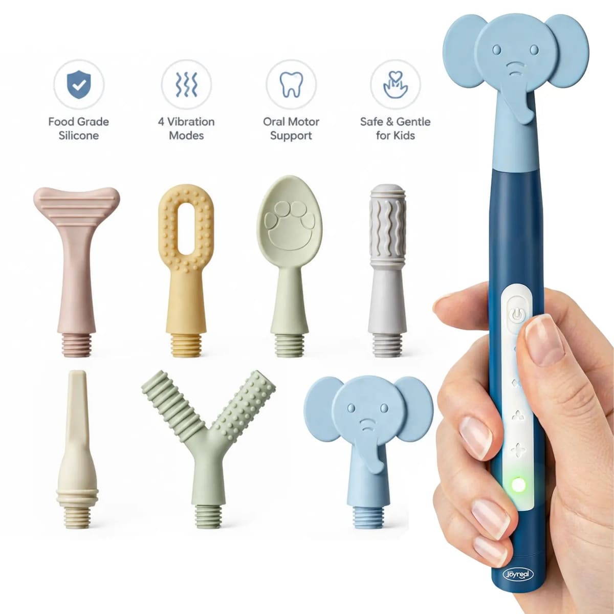 Oral Motor Sensory Tool - 4 Modes, 7 Tips SensoryBuzz Vibration Kit
