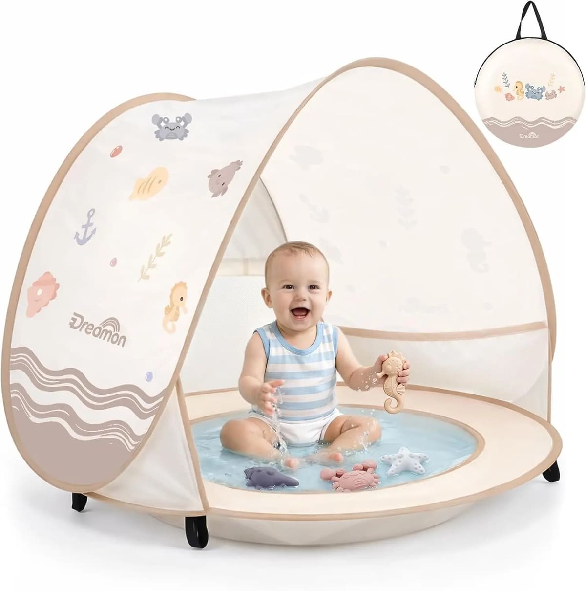 Pop-Up Beach Tent with Baby Pool - UV Protection Tent for Beach, Garden & Outdoor