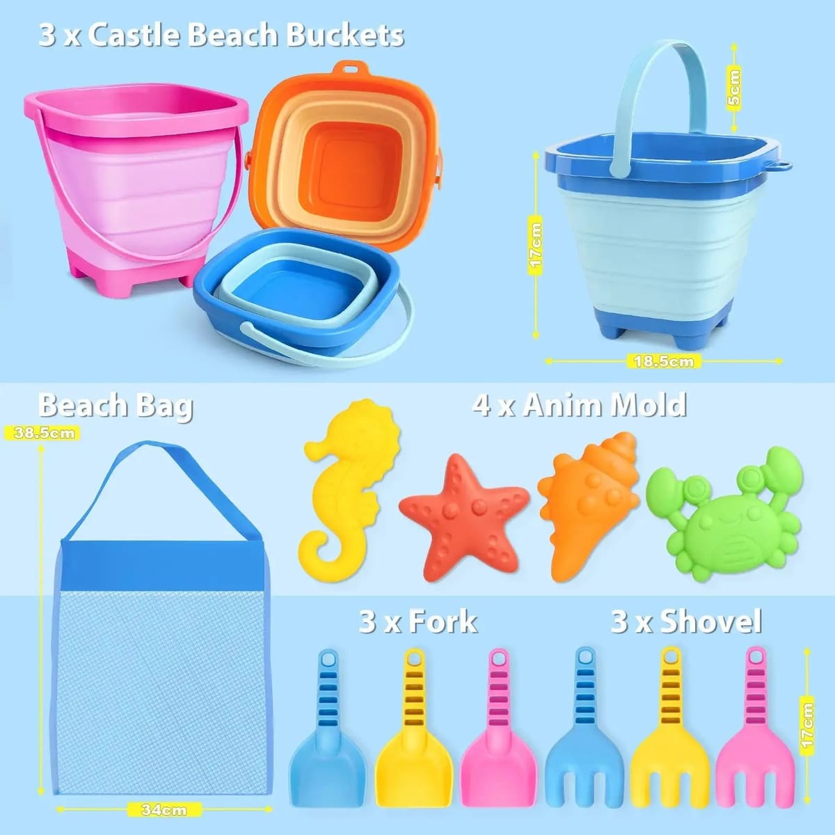Sand Castle Beach Toys for Kids 3-10