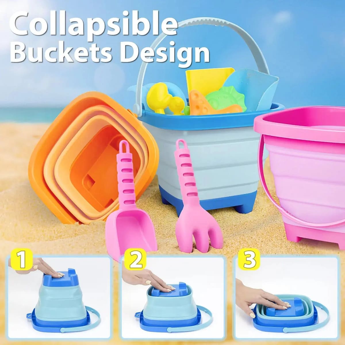 Sand Castle Beach Toys for Kids 3-10