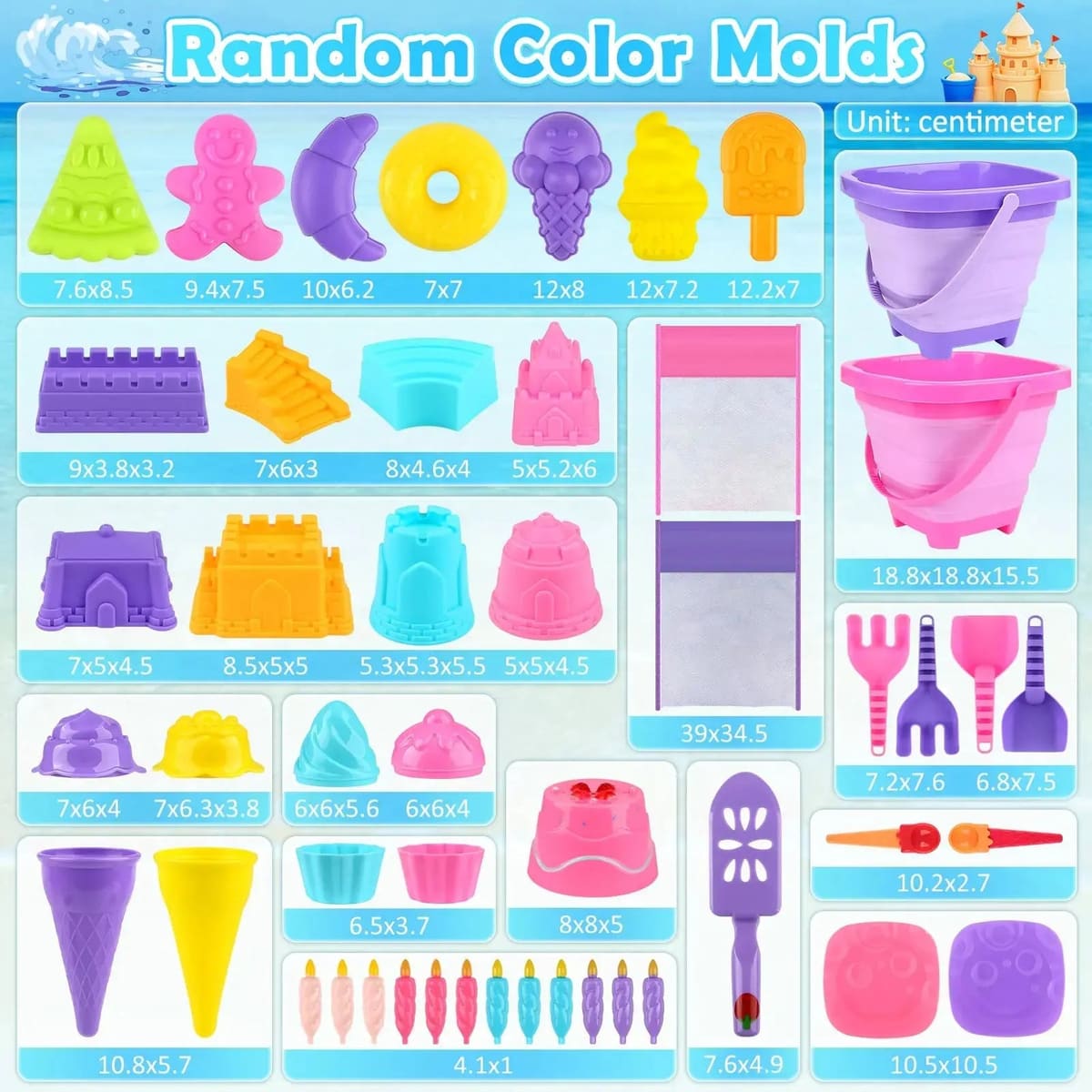 Sand Play Travel Kit for Kids Ages 3-10