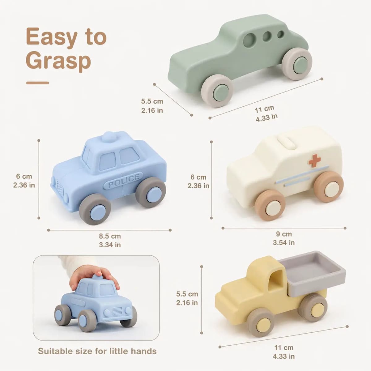Silicone Car Teething Toys for Baby 6M+