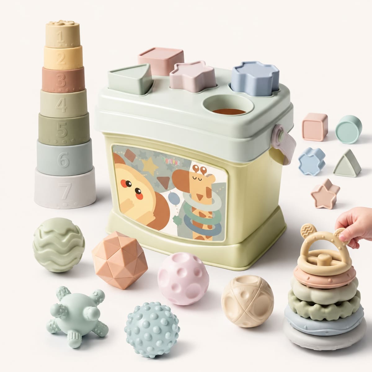 Silicone Sensory Montessori Baby Toy for Toddlers 6M - 2YS