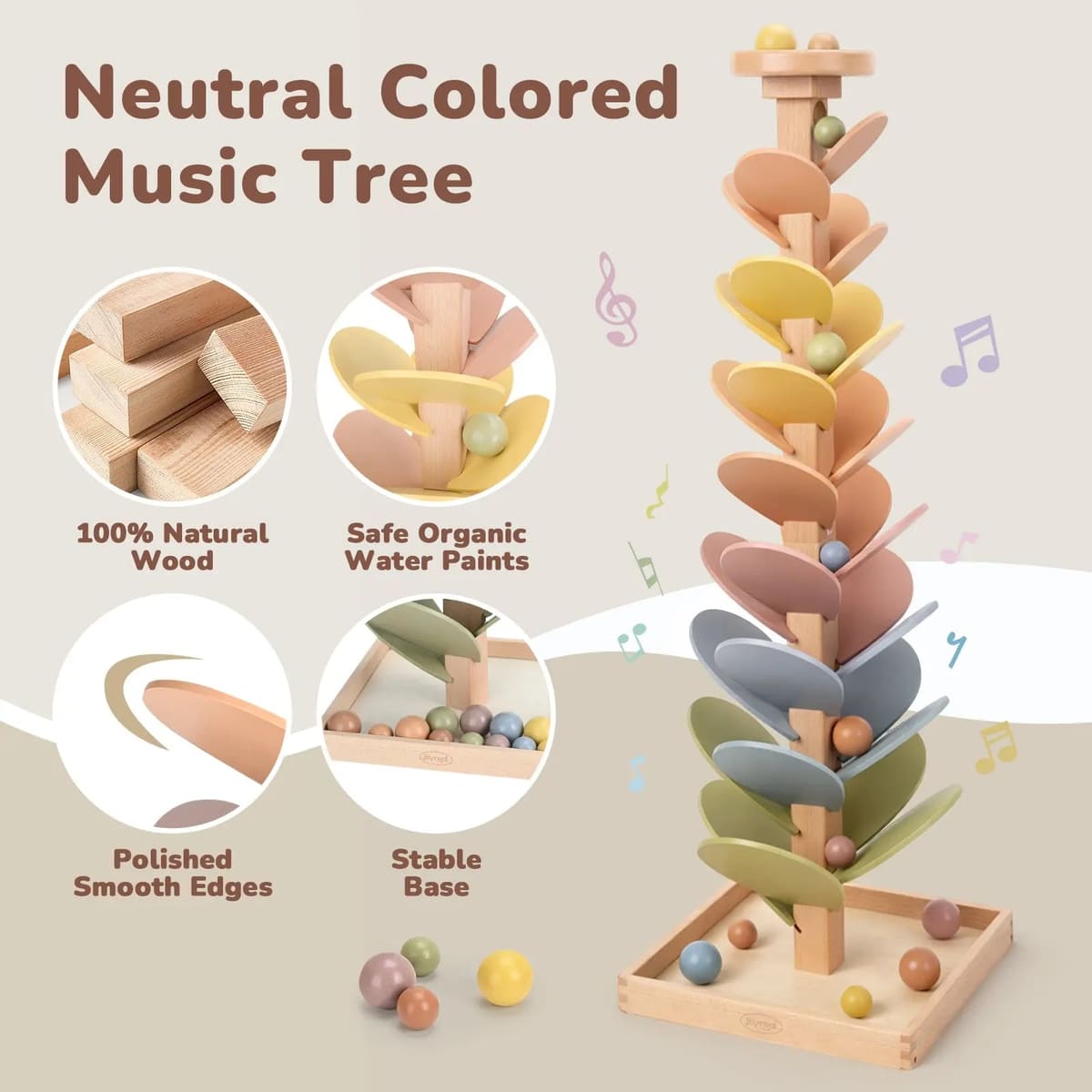 Wooden Musical Ball Drop Montessori Toddler Music Toys