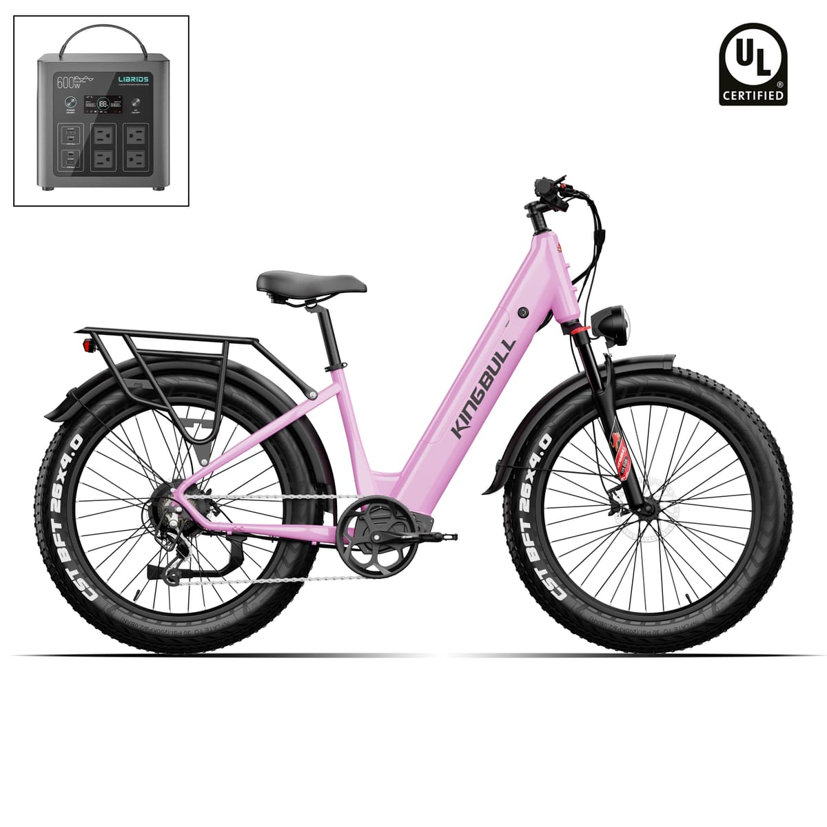 Kingbull Discover ST 2.0 | Premium Off-road & City Electric Bike - Pink / +$259 Power Station Upgrade