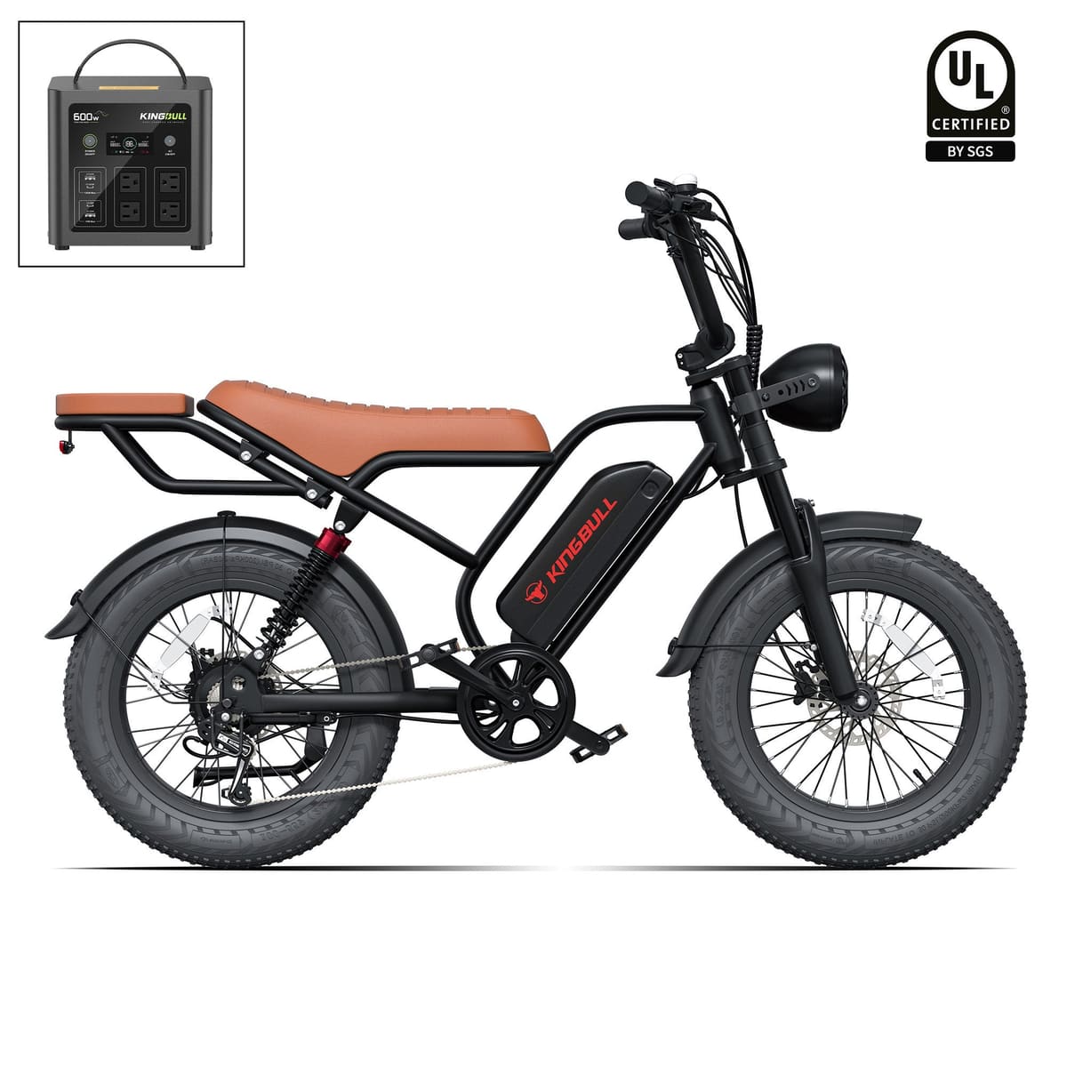 Kingbull Ranger | Vintage Off-Road Electric Bike - Black / +$259 Power Station Upgrade