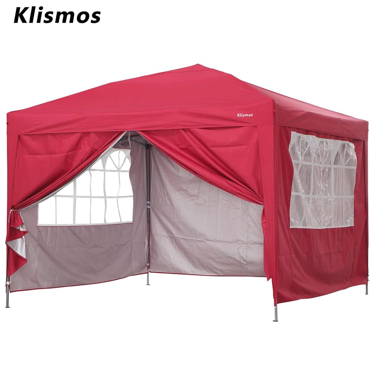 Klismos 10ft X 10ft Pop Up Canopy For Patio,Garden,Beach Outdoor,Indoor With Four Sidewalls - Red