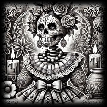 "La Catrina - Monochrome Rose" - ASScoozie Design on FrostBuddy Universal Buddy | A Sweet Sip