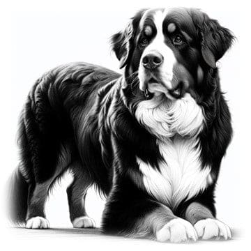 "Majestic Mountain Bernese - Black & White Full Body" - ASScoozie Design on FrostBuddy Universal Buddy | A Sweet Sip