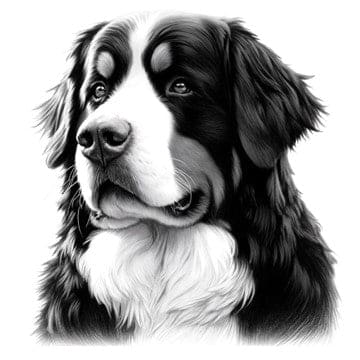 "Majestic Mountain Bernese - Black & White Portrait" - ASScoozie Design on FrostBuddy Universal Buddy | A Sweet Sip