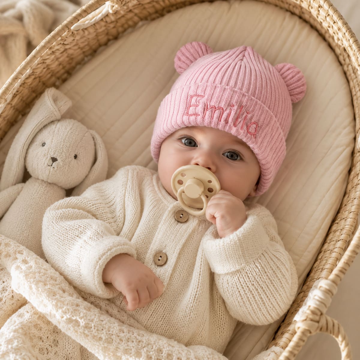 MamaRaya Personalized Baby Bear Beanie