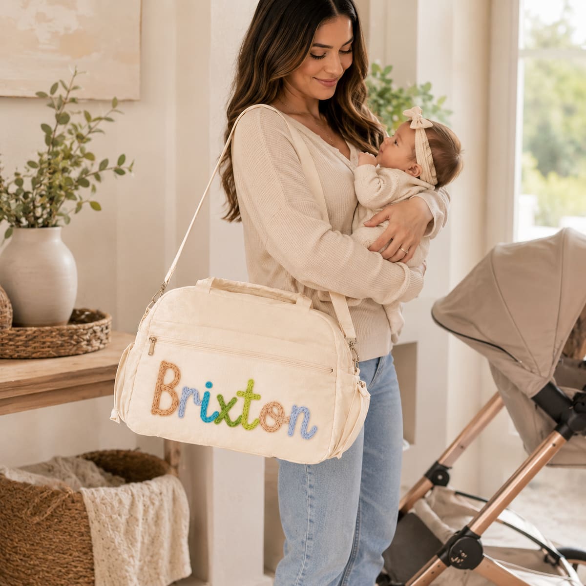 MamaRaya Personalized Diaper Bag for Travel