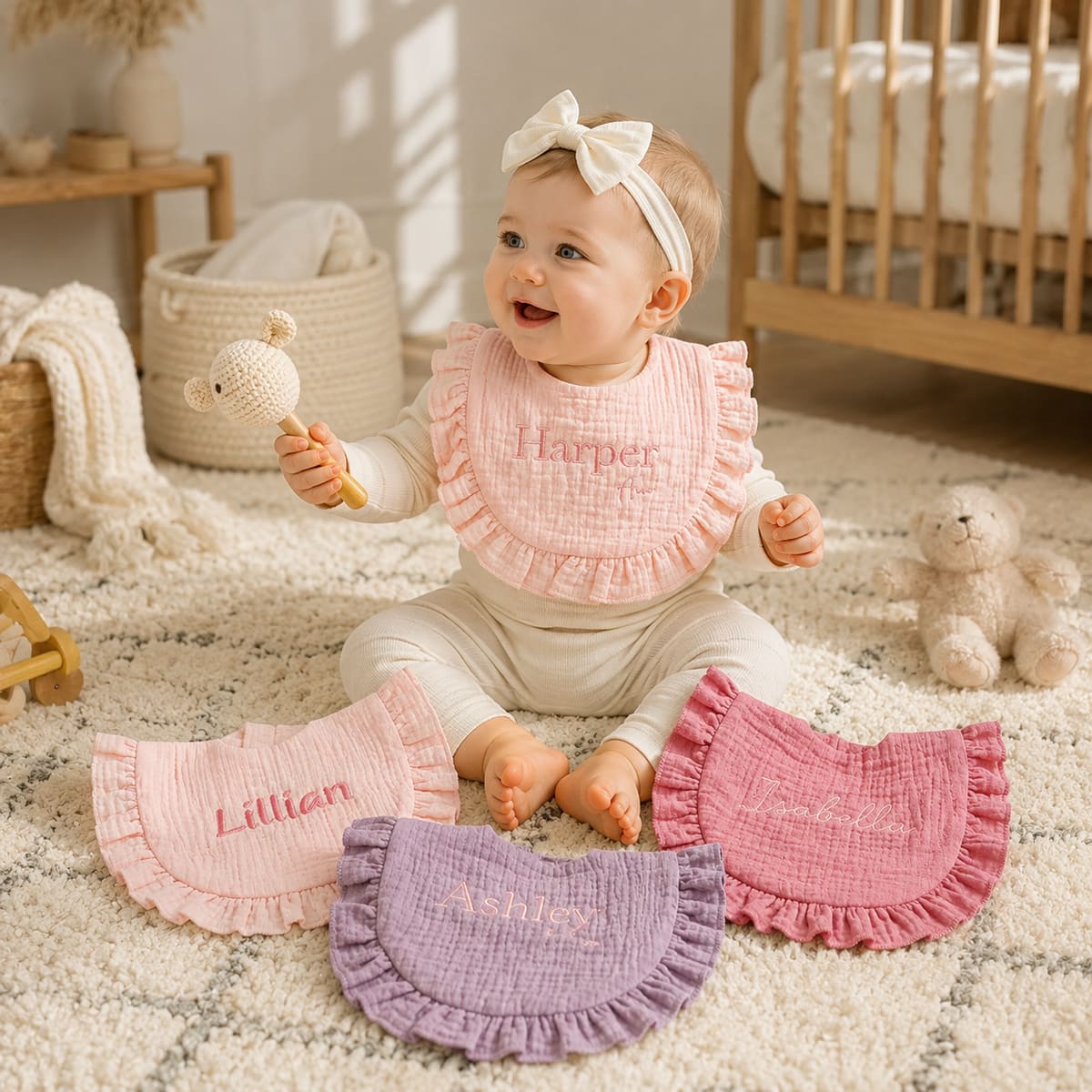 MamaRaya Personalized Muslin Baby Bib