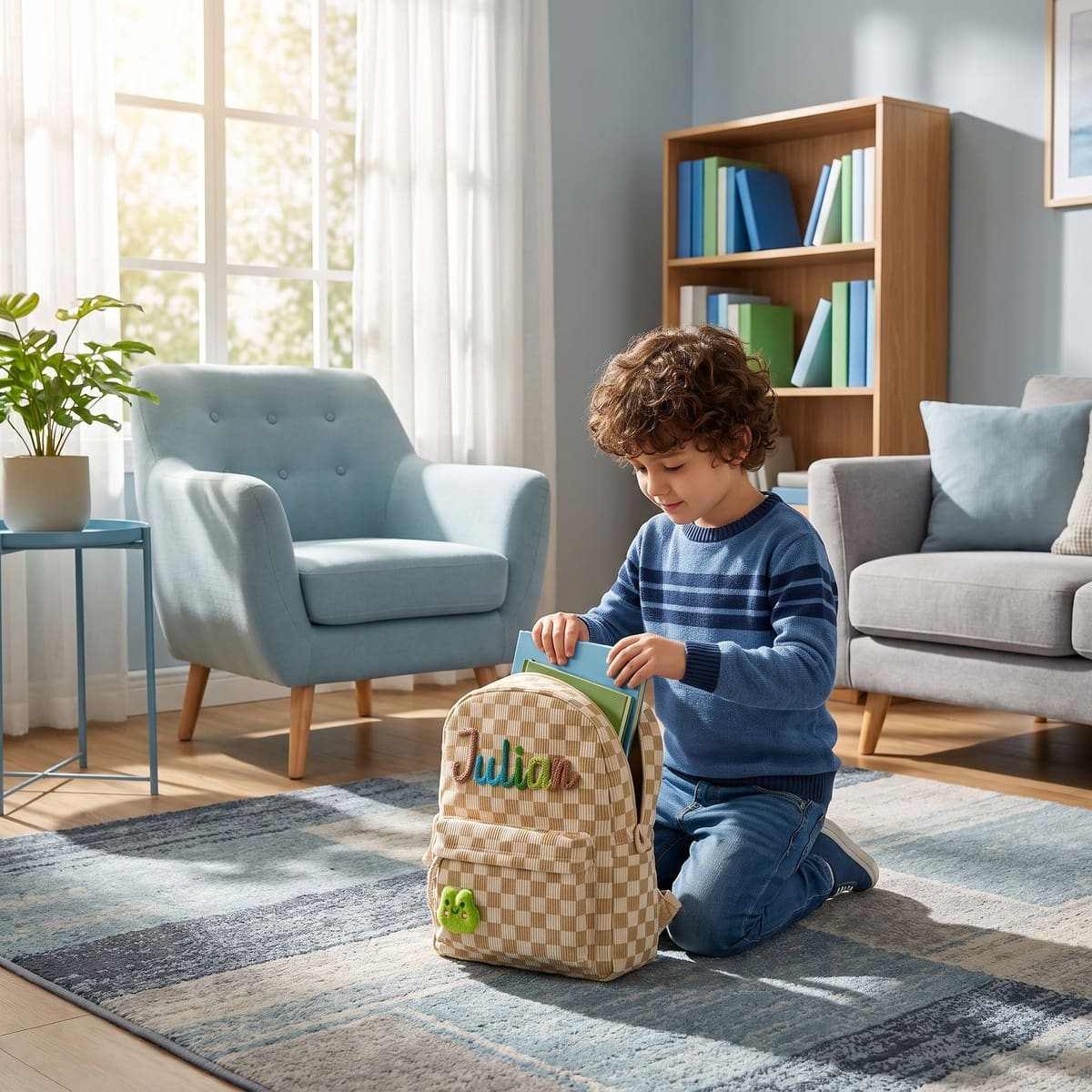 MamaRaya Personalized Patterned Corduroy Backpack