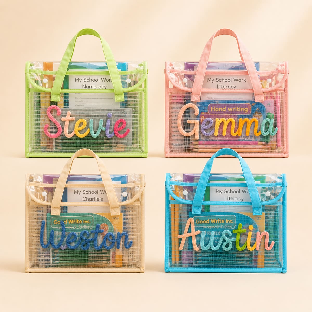 MamaRaya Personalized School Folder with Pouch