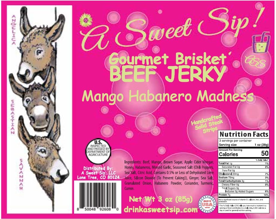 Mango Habanero Madness Gourmet Brisket Jerky by A Sweet Sip!