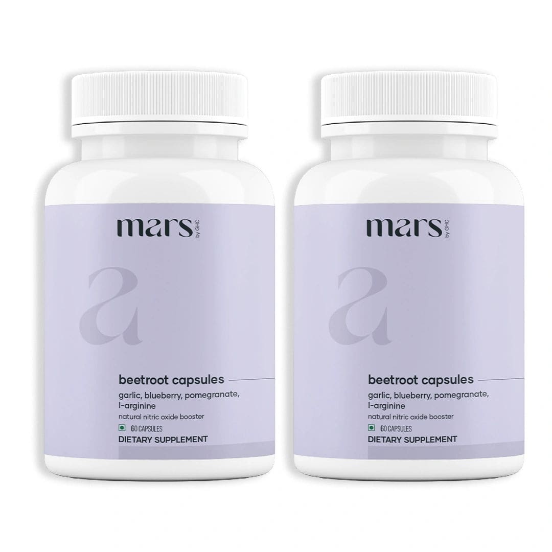 Mars Beetroot Capsules with L-Arginine, Pomegranate & Antioxidants - Nitric Oxide, Blood Flow & Performance Support (60N)