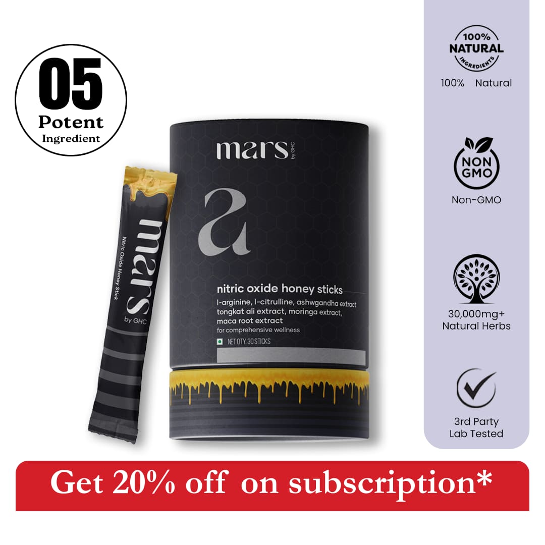 Nitric Oxide Honey Sticks for Energy, Endurance & Vital Strength with Ashwagandha, Maca Extract, Moringa, L-Arginine & L-Citrulline