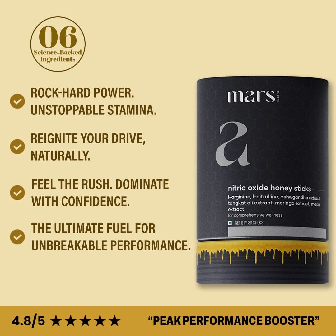 Nitric Oxide Honey Sticks for Energy, Endurance & Vital Strength with Ashwagandha, Maca Extract, Moringa, L-Arginine & L-Citrulline