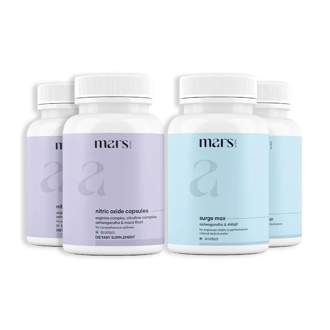 Mars GrowthMax Combo with Nitric Oxide Blend & Adaptogens - Circulation, Hormonal Balance & Vitality Support (120N)