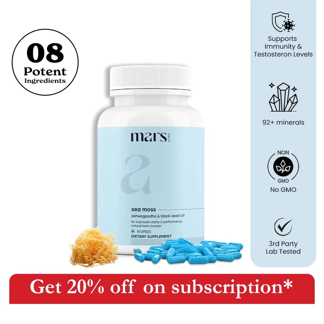 Mars Natural SeaMoss with Ashwagandha: Supports Energy, Testosterone & Liver Detox