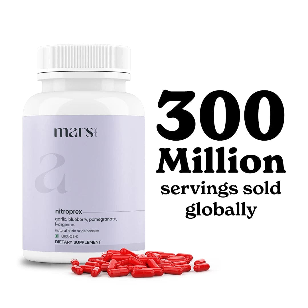 Mars NitroPrex - Natural Nitric Oxide Booster for Supercharge Blood Flow, Stamina & Performance