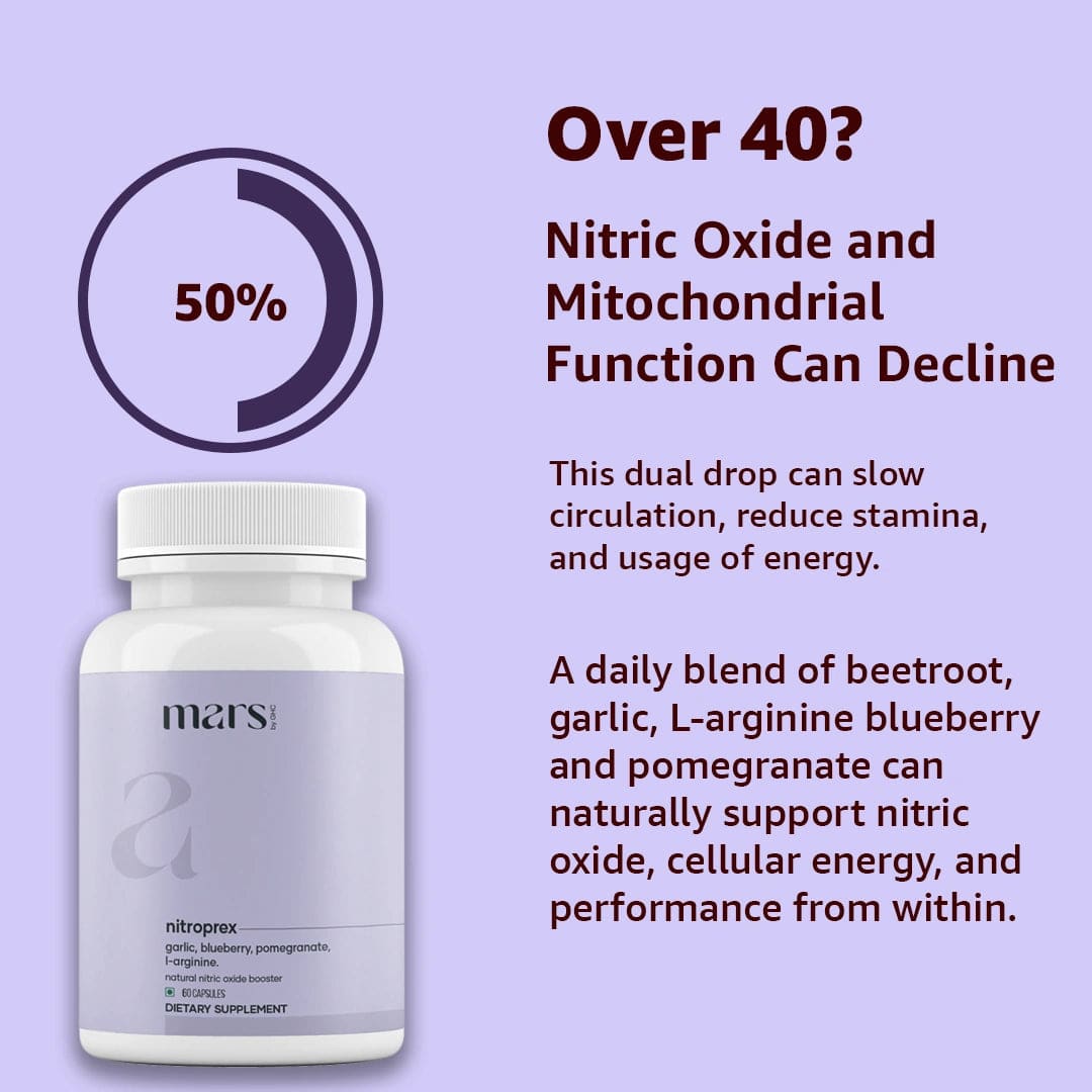 Mars NitroPrex - Natural Nitric Oxide Booster for Supercharge Blood Flow, Stamina & Performance