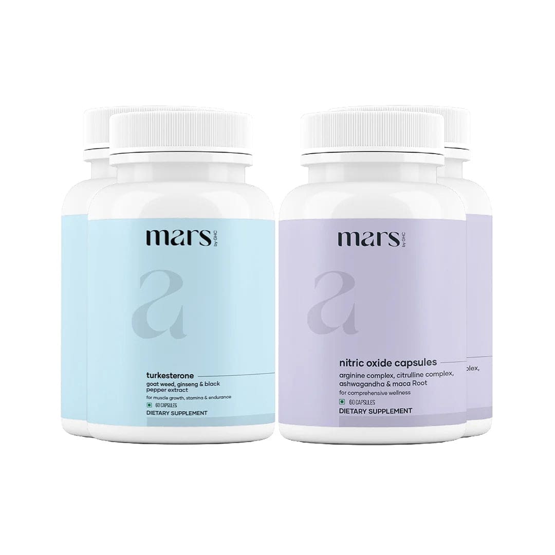 Mars Power Up Combo - Unlock Bigger Pumps, Stronger Performance & Testosterone Levels with Nitric Oxide & Turkesterone