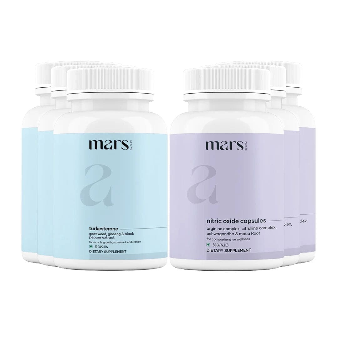 Mars Power Up Combo - Unlock Bigger Pumps, Stronger Performance & Testosterone Levels with Nitric Oxide & Turkesterone