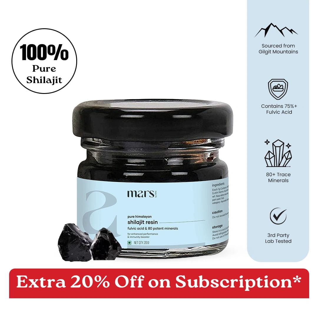 Mars Pure Himalayan Shilajit Resin with 75%+ Fulvic Acid - Natural Energy, Stamina & Vitality Support