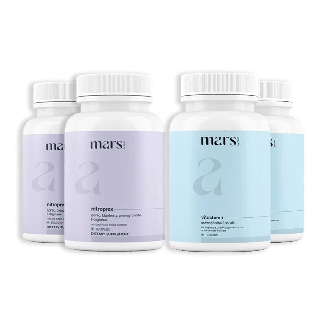 Mars Rise Max Combo: Dual Action Testosterone & Nitric Oxide Support for Strength, Stamina & Performance