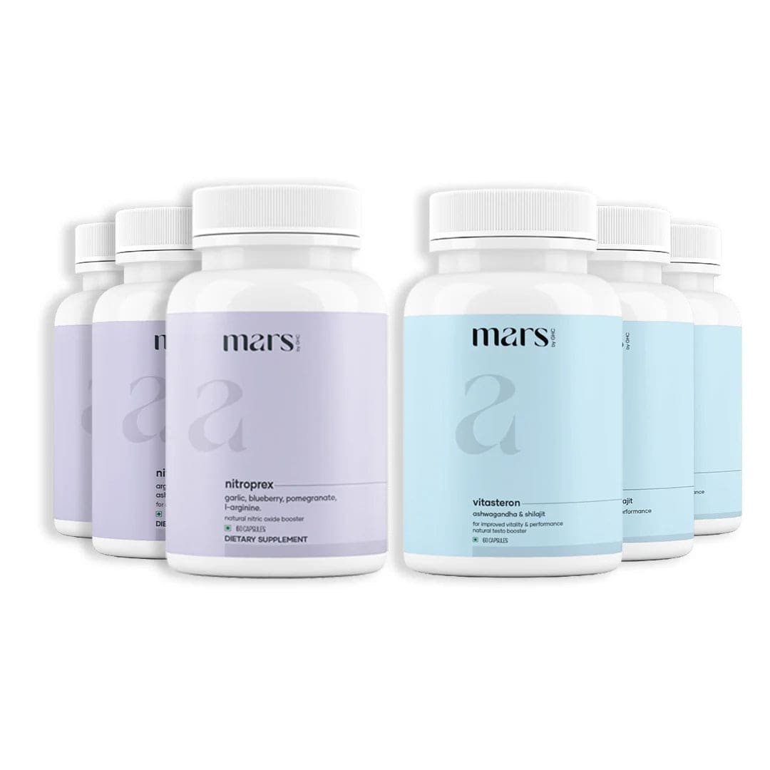 Mars Rise Max Combo: Dual Action Testosterone & Nitric Oxide Support for Strength, Stamina & Performance