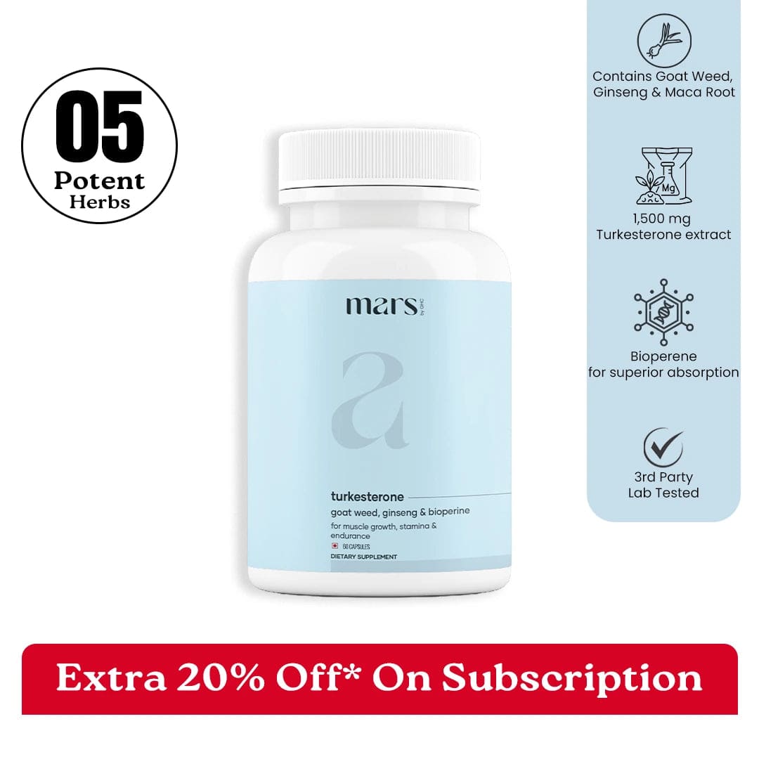Mars Turkesterone Capsules: Powered with Goat Weed, Ginseng For Better T-Levels & Bedroom Game