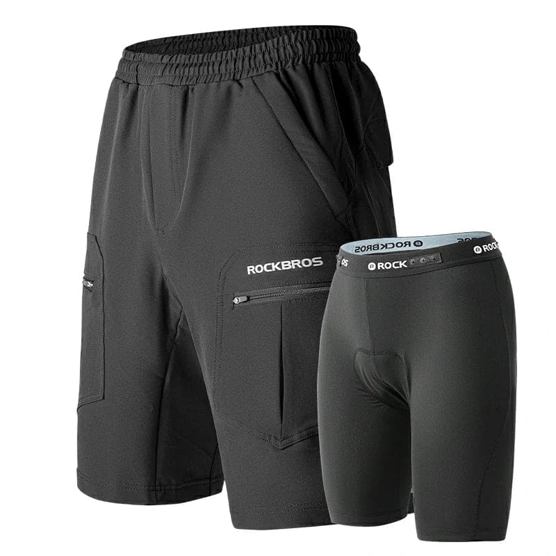 Men's 2-in-1 Casual Cycling Shorts with 3D Padded Liner - M